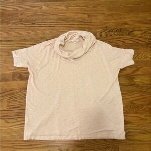 Lou & Grey Short Sleeve Cowl Neck Top - Light Blush